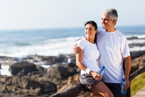 couple taking a break on hike knowing they have Medicare Part D